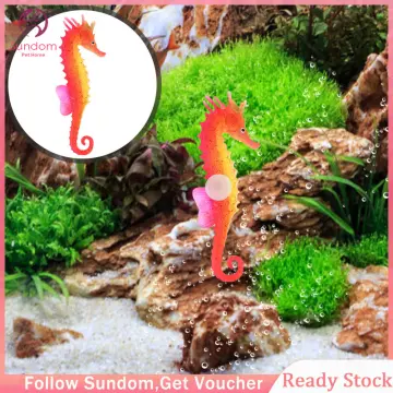 Simulated Pet Products Fish Tank Toy Aquatic Silicone Ornaments Seahorse  Aquarium Decoration GREEN 