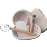 7-Piece Suit Natural Rattan Proofing Basket Sourdough Bread Banneton and Linen Stirring Stick Dough Scraper Brush Kitchen Tools