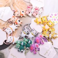 2Pcs New Girls Cute Cartoon Animals Cat Small Scrunchie Rabbit Rubber Bands Ponytail Holder Headband Fashion Hair Accessories Hair Accessories