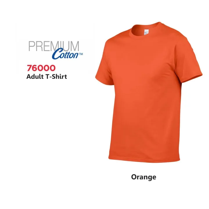 (Orange) Premium Cotton Round Neck TShirts for Men XS to 3XL Lazada PH