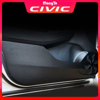 สำหรับ11th Honda Civic Fe 2022 2023ประตูรถ Anti Kick Pad สติกเกอร์ป้องกันคาร์บอนไฟเบอร์ด้านในประตูด้านข้างขอบฟิล์มรถอุปกรณ์เสริม