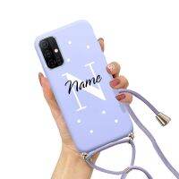 ตัวย่อชื่อลายเคสลายจุด Samsung S10 Galaxy,A52 A42 S21ตามสั่ง A72 4G 5G A22สายคล้องคอ A12ปลอกเชือก