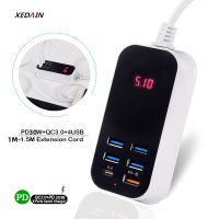 Multiple USB Charger Mobile Phone Charger EU US UK Ports Wall Chargers Quick Power Adapter Fast Charging PD/30W Quick Charge 3.0