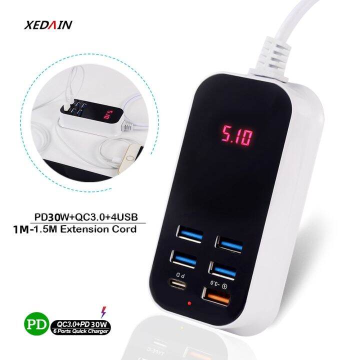 usb-charger-fast-charge-multiple-port-wall-chargers-power-adapter-quick-charge-pd-30w-mobile-phone-fast-charging-eu-uk-us-c-plug