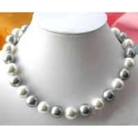 Natural 8Mm White Gray South Sea Shell Pearl Necklace 18 AAA