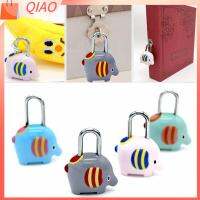 QIAO สังกะสีอัลลอยด์ ล็อครหัสผ่านแบบตัวเลข ป้องกันการโจรกรรม สีแบบสุ่ม ล็อคซิปกระเป๋าเป้สะพายหลัง น่ารักน่ารักๆ รูปทรงช้าง ชุดล็อคกระเป๋าเดินทาง การเดินทางการเดินทาง