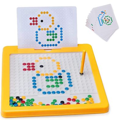 Magnetic Drawing Board for Toddlers Doodle Board with Magnetic Pen and Beads Montessori Educational Preschool Travel Toy