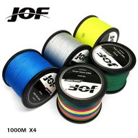 JOF เอ็นตกปลาแมลงวันสายตกปากหลายเส้น1000เมตร100% PE ถัก4เส้นสำหรับ Carping ตกปลา10-80lb