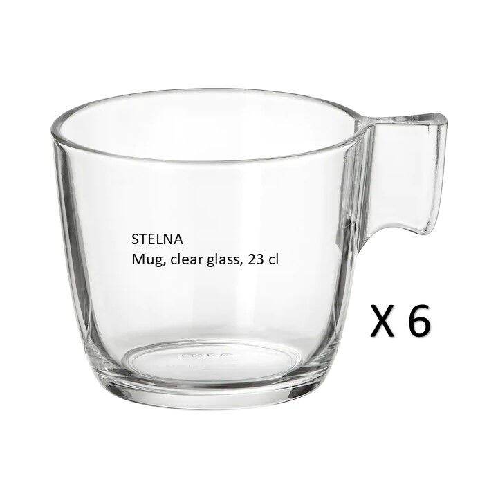 IKEA Mug /Clear Glass Stelna 6 units + IKEA BAG Lazada