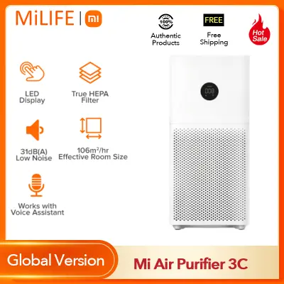 Xiaomi Mijia เครื่องฟอกอากาศ3C จอแสดงผล LED แบบดิจิตอลตัวกรอง HEPA Xiaomi Home WIFI App + AI Voice ควบคุมสมาร์ทสำหรับคุณภาพดี Xiaomi Mijia เครื่องฟอกอากาศ3C จอแสดงผล LED แบบดิจิตอลตัวกรอง HEPA Xiaomi Home WIFI App + AI Voice ควบคุมสมาร์ทสำหรับคุณภาพดี