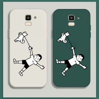 เคส Samsung Galaxy J6 2018 Case การ์ตูนด็อก เคสกันกระแทกซิลิโคนเหลวแบบเต็มรูปแบบต้นฉบับสี่เหลี่ยมจัตุรัสตัวป้องกันกล้องด้านหลัง