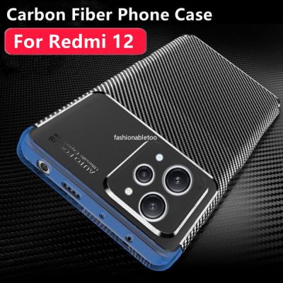 เคสโทรศัพท์คาร์บอนไฟเบอร์สำหรับ Redmi 12 C 12 R 12R 12C 11A 1 2C 11 Redmi12C Redmi12R Redmi11A เคส2023กันกระแทกฝาครอบหลังซิลิโคนเนื้อนิ่มด้าน