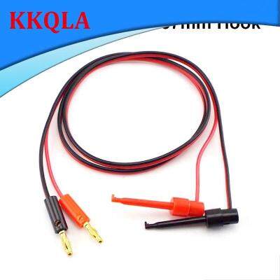 QKKQLA Multimeter Measure 4mm Banana Plug to Test Hook Clip Lead Cable 1M Test Wire Connector Gold Plated