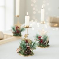 【CC】♤♂☂  Navidad Xmas Candle Holder Candlestick Table Ornament Decorations for New Year Dinner