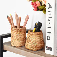 Handmade Rattan Storage Box Cosmetic Pen Holder Tea Ceremony Accessories Tableware Storage Decoration Household Storage Basket