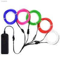 ▫♞ 3M 5M Glow EL Wire Neon Cable for Christmas Dance Party DIY Costumes Light AA Battery USB Control Lamp Waterproof Rope LED Strip