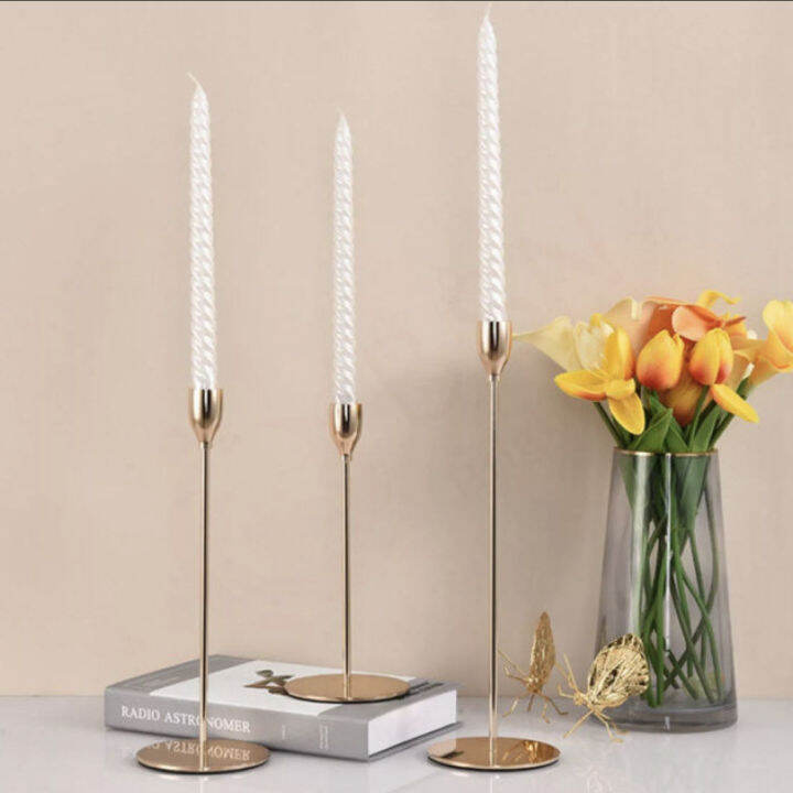Candlesticks Metal tall candle 3in1 holders birthday party bar candle