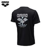 ☸Arena เสื้อกีฬาแขนสั้นผู้ชาย,ชุดว่ายน้ำเสื้อระบายอากาศได้ดีและสวมสบายแขนสั้นแบบหลวมแห้งเร็ว