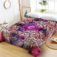 【hot】！ Mandala Bed Sheet Boho Flat Colorful Ethnic Floral King Polyester