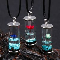 1PC Vial Necklace Wishing Bottle Leather Rope Pendant Resin Permanent Drifting Jar Perfume