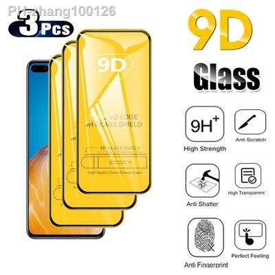 3PCS 9D Full Cover Tempered Glass For Huawei M40 20 Lite P40 P30 Lite E 4G 5G Screen Protector For P50 P30 P20 Pro Mate 40 20