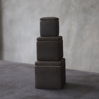LUWU black crockery ceramic tea caddies porcelain tea canisters storage tea or food