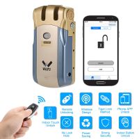 WAFU 010U Wireless Security Invisible Keyless Entry Door Intelligent Lock iOS Android APP Unlocking with 4 Remote Keys