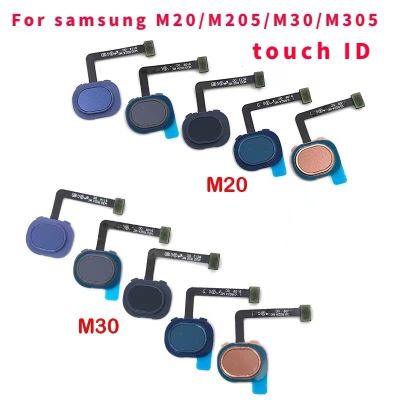 ใช้ได้กับ Samsung M30 M305F M20 M205F เครื่องสแกนลายนิ้วมือเซ็นเซอร์สัมผัสการเชื่อมต่อ ID เมนบอร์ดสายปุ่มโฮม