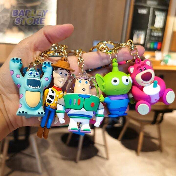 barley-ใหม่-พวงกุญแจ-จี้ตุ๊กตา-buzz-lightyear-strawberry-bear-มอนสเตอร์ขนฟู-สามตา