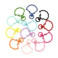 10pcs/lot Candy Colors Shell Shape Lobster Cute Keychain Lobster Clasp Hooks Key Circle for Key Ring Clasp DIY Making