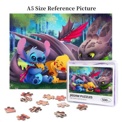 Lilo And Stitch Wooden Jigsaw Puzzle 500 Pieces Educational Toy Painting Art Decor Decompression toys 500pcs
