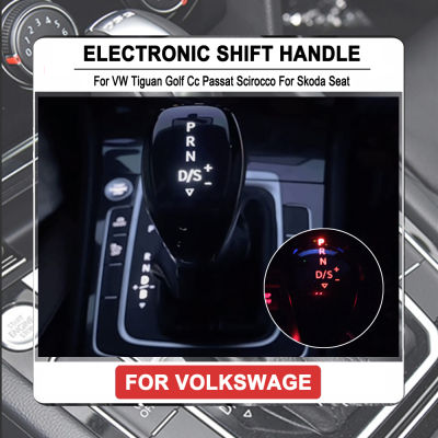 DSG AT ซิงโครไนซ์อิเล็กทรอนิกส์จอแสดงผลเกียร์ Shift Knob Shift Lever แฮนด์บอล LED สีแดงสีขาวสำหรับ VW Golf 6 Passat 7 Tiguan
