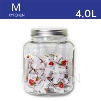 M Kitchen ขวดโหลแก้วทรงเหลี่ยมฝาดีบุก ขนาด 4.0L