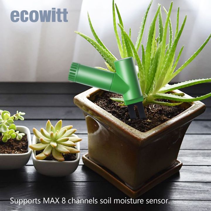 ecowitt-wh51เครื่องวัดความชื้นของดินเครื่องทดสอบดินเครื่องทดสอบการตรวจสอบน้ำในสวนพืช8ช่องเท่านั้นไม่สามารถถูกใช้คนเดียวได้