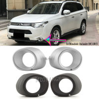 ฝาครอบโคมไฟหมอกตัดหมอก Led สำหรับ Mitsubishi Outlander 2013 2014 2015กระจังหน้ากรอบสีเงินสีดำตกแต่งเปลือกกรอบ