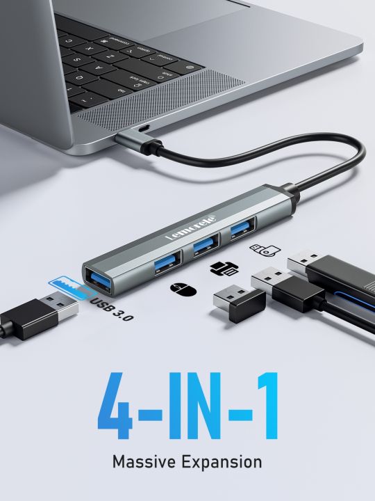 lemorele-usb-hub-type-c-usb3-0-4-port-hub-splitter-laptop-accessories-macbook