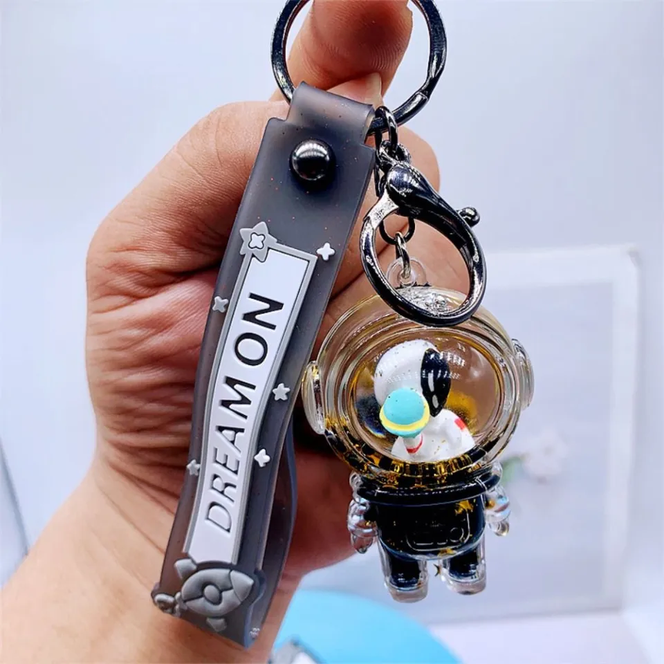 Spaceship Liquid Keychain Astronaut Keychain Space Keyring 