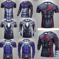 Men T Shirt Gym Fitness Jogging Sport Shirt 3D Print Compression T-shirt Men 39;s Quick-Drying Sportswear Running Rashguard Tops