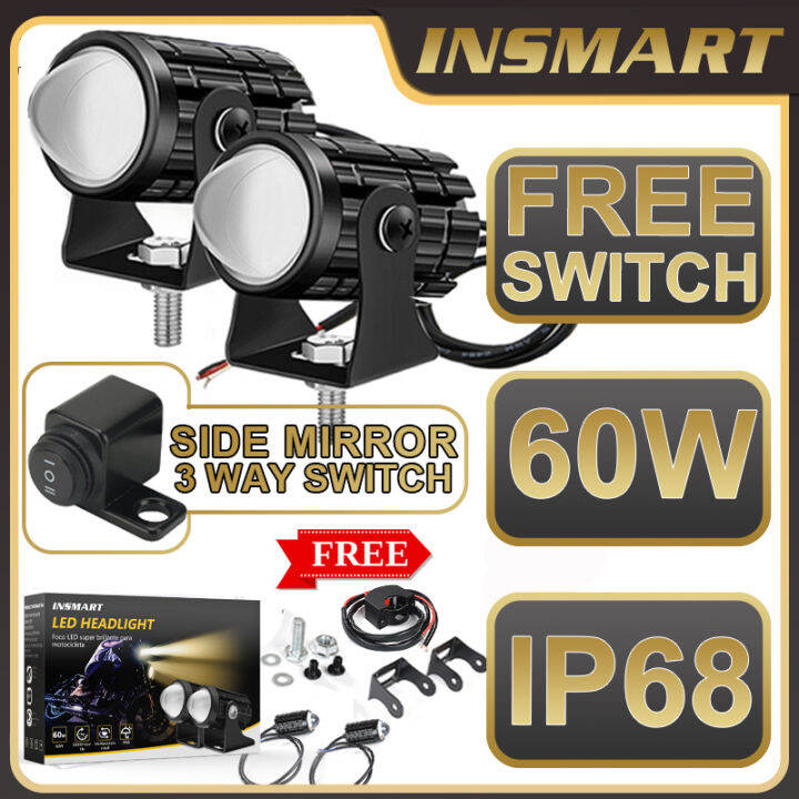 Mini Driving Light High and Low Yellow / White LED Aniti Fog For Cars