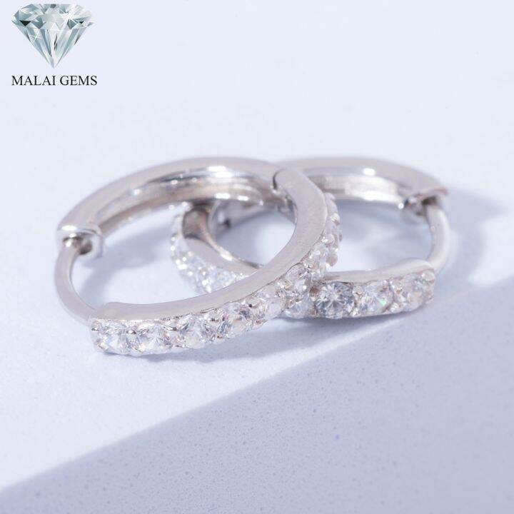 malai-gems-ต่างหูเพชร-เงินแท้-silver-925-เพชรสวิส-cz-เคลือบทองคำขาว-รุ่น-225-e20169-แถมกล่อง-ต่างหูcz-ต่างหูเงินแท้