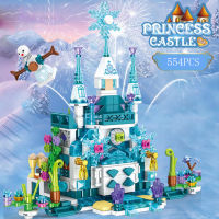 building block frozen mini scene 12in1 snow queen castle model snowman assemble brick educational toy for girl gift