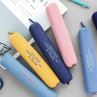 【DT】hot！ Mini Simple Fashion Canvas Pencil Bag Large Capacity Case Pen Holder Student Stationery Organizer