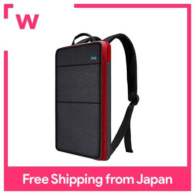 ZINZ กระเป๋าเป้สะพายหลังแบบบางพิเศษ15 15.6 16ชิ้นขยายได้กระเป๋าเป้ธุรกิจ USB ชาร์จพอร์ตกระเป๋าคอมพิวเตอร์เวลาเดินทางไปโรงเรียน (สีดำและสีแดง)