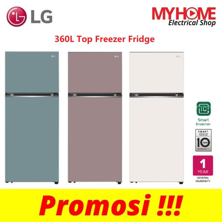LG Top Freezer Fridge (360L) GNB332PPGB / GNB332PBGB / GNB332PMGB