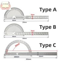 เครื่องวัดมุมงานไม้แบบหมุนได้ U6YU7เครื่องวัดมุมตวงสแตนเลสสตีลไม้บรรทัดคาลิเปอร์ปรับได้ไม้โปรแทรกเตอร์180โปรแทรคเตอร์องศาไม้บรรทัดมุมโปรแทรคเตอร์