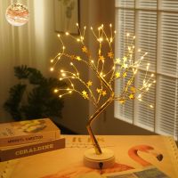 ✶✧ LED Christmas Flower Tree Night Light Fairy Garland USB Plug/Battery Powered Table Lamp Living Room Bedroom Bedside Decor Lamp