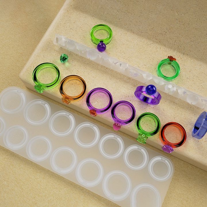ซิลิโคนเพชรแม่พิมพ์ขนาดต่างๆแหวนหล่อแม่พิมพ์เรซิ่นหล่อรอบเครื่องประดับแม่พิมพ์สำหรับ-diy-หัตถกรรมแหวนทำ