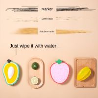 Kitchen Cleaning Dishcloth Decontamination Spong Mop Cartoon Fruit Thickened Scouring Pad Pot Dish-Washing Sponge Sponge Wipe