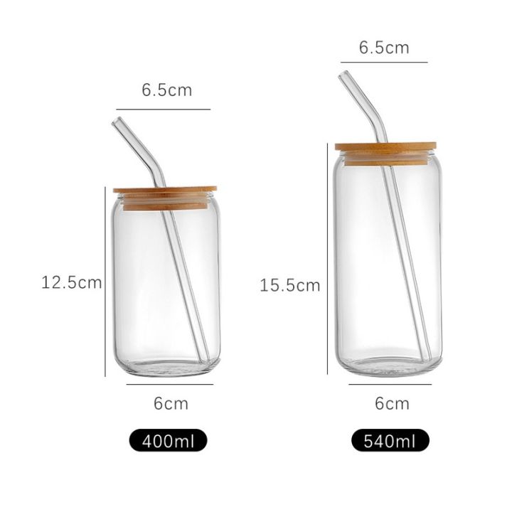 high-end-cups-400มิลลิลิตร-540มิลลิลิตรถ้วยแก้วที่มีฝาปิดและฟางใสฟองชาถ้วยน้ำผลไม้แก้วเบียร์สามารถนมมอคค่าถ้วยอาหารเช้าแก้ว-drinkware
