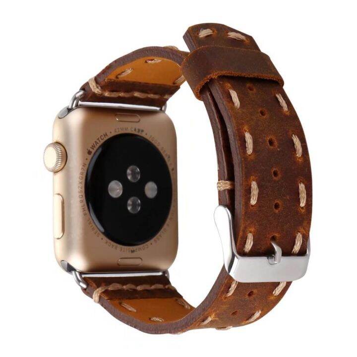 เย็บสร้อยข้อมือนาฬิกาหนังสำหรับ-apple-watch-band-44-42-40-38-มม-iwatch-อุปกรณ์เสริมสำหรับนาฬิกา-apple-watch-1-2-3-4-5-สาย